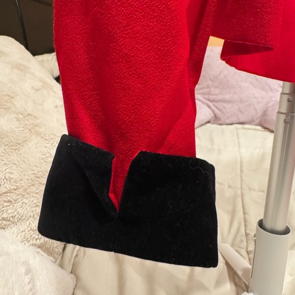 Cherry Red and Black Velvet Blazer Tailored Fit - Picture 4 of 9